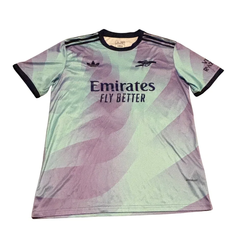 Adidas Arsenal FC 2024-25 Third Jersey XL Slim Fit Aqua Purple Trefoil 53 HS5184